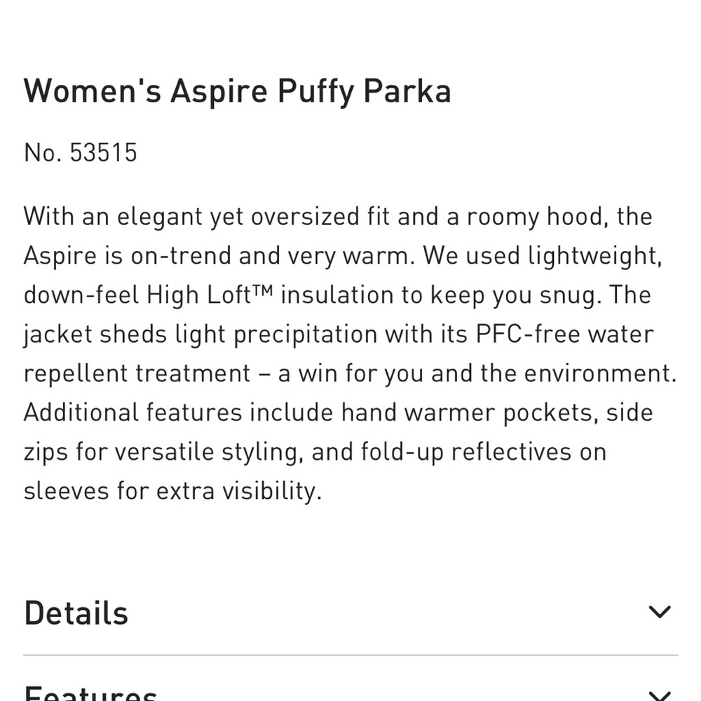 Perfect Condition Helly Hansen Aspire Puffy Parka - Poppy Orange - Picture 5 of 9